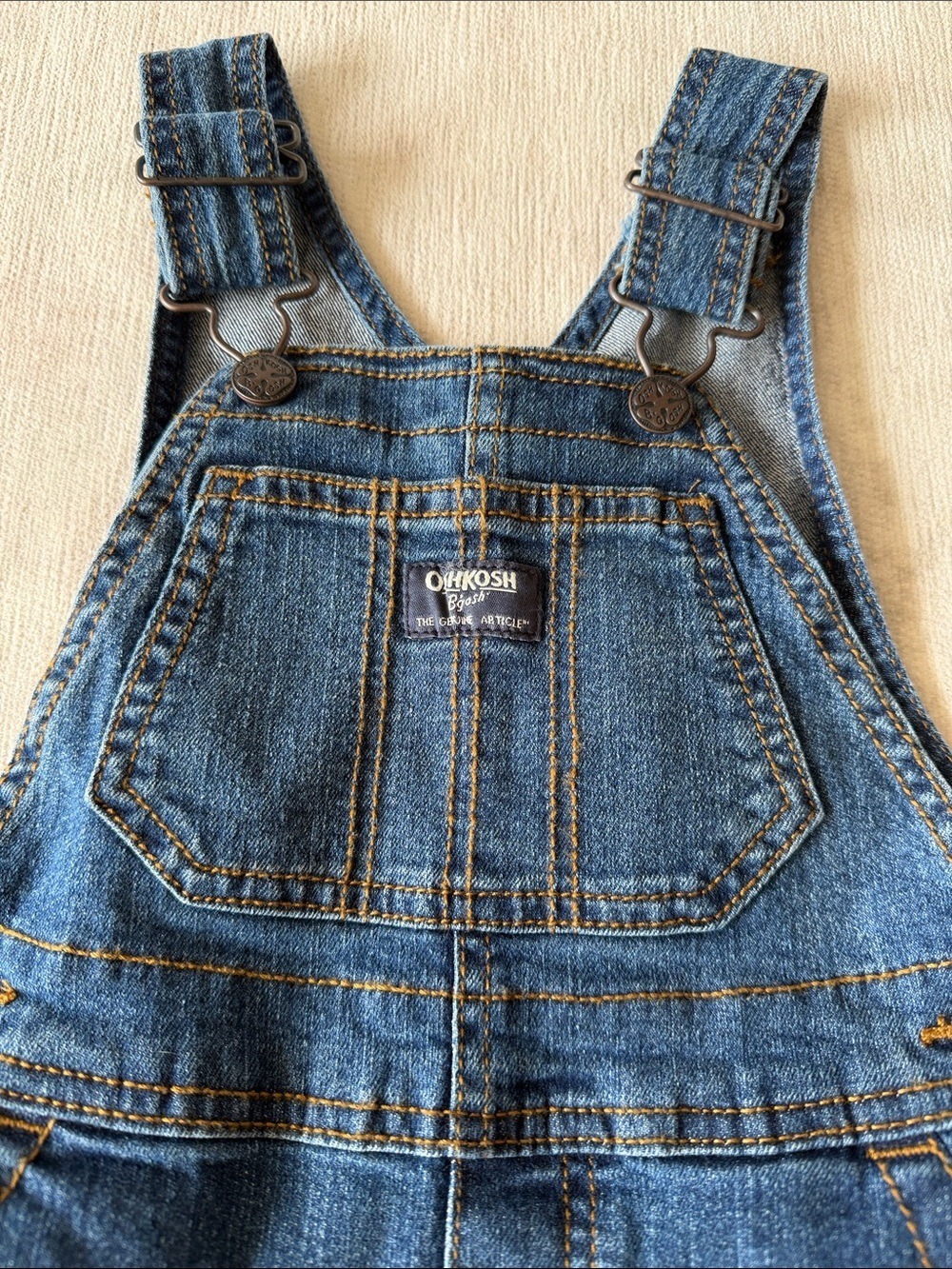 OshKosh B'gosh Denim Overalls Size 3T - Picture 2 of 4